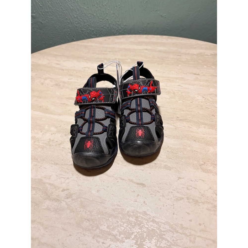 Marvel Spiderman Toddler Boys Closed Toe Sandals Black Grey Red Size 9 NWT